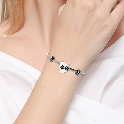 Heart and Paws Cremation Bracelet for Ashes
