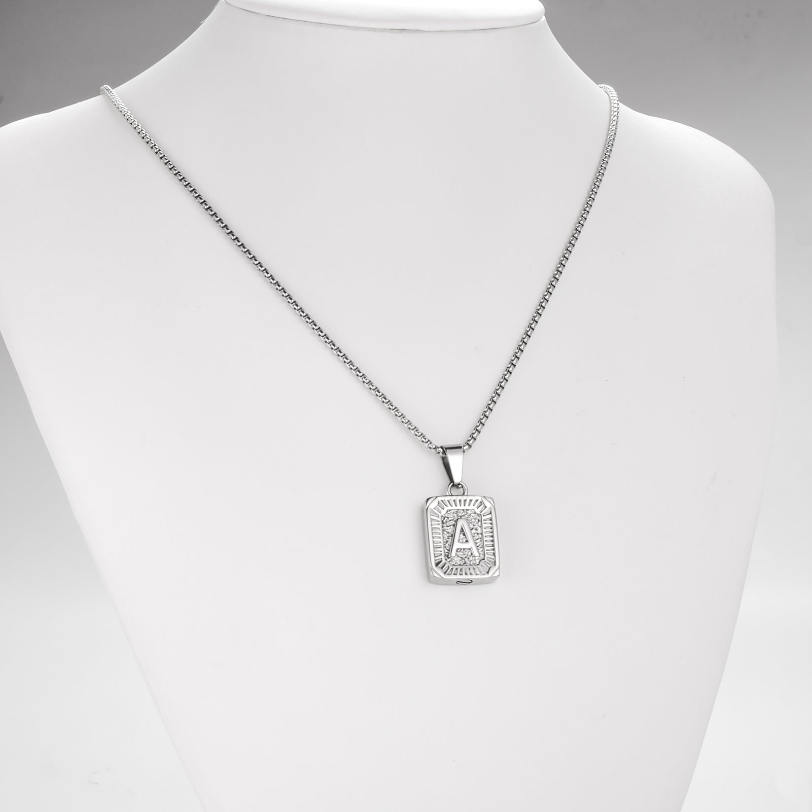 Steel A Letter Cremation Jewelry for Ashes