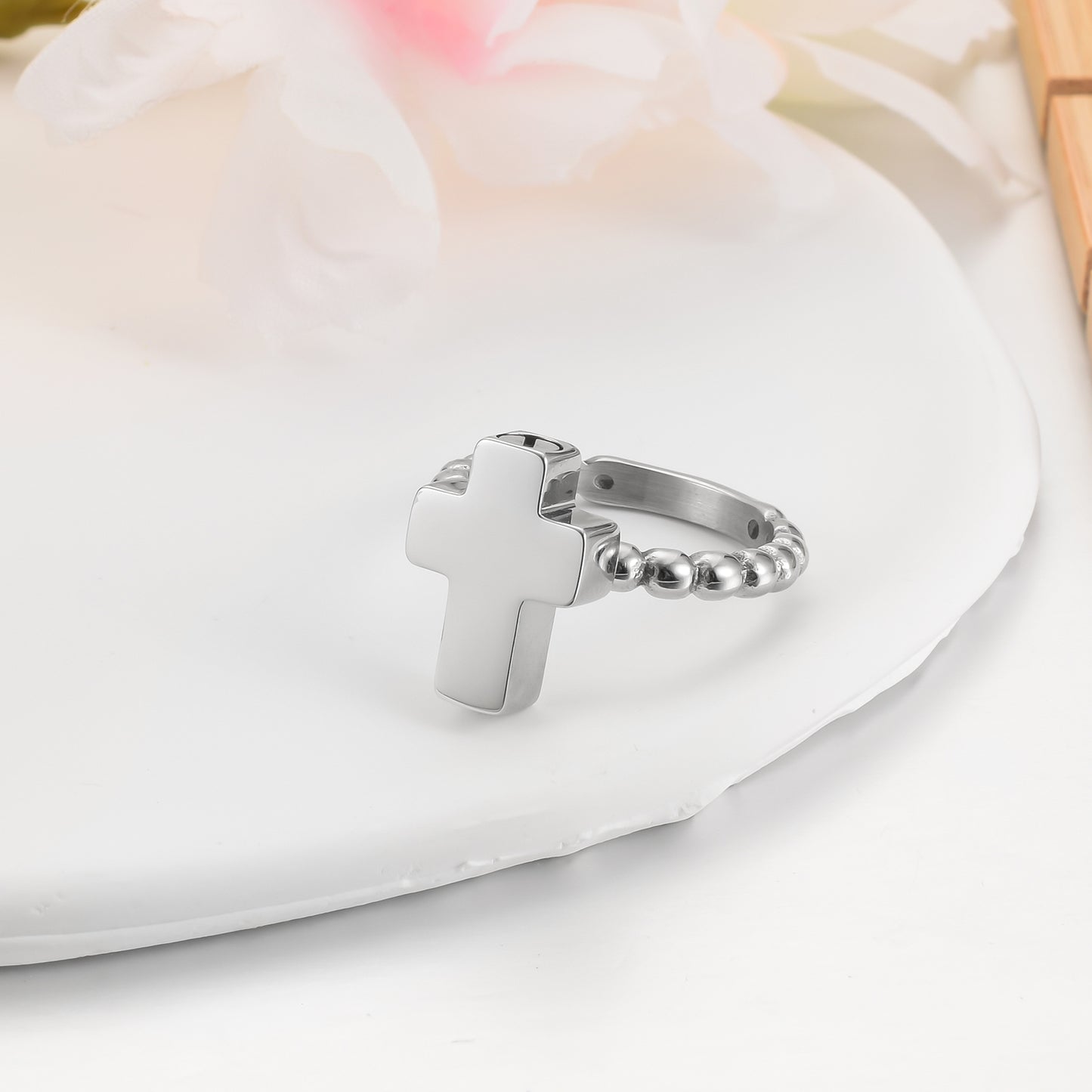 Steel Cross Cremation Ring
