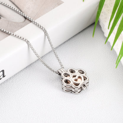 Eternity Paw Rose Gold Cremation Jewelry for Ashes