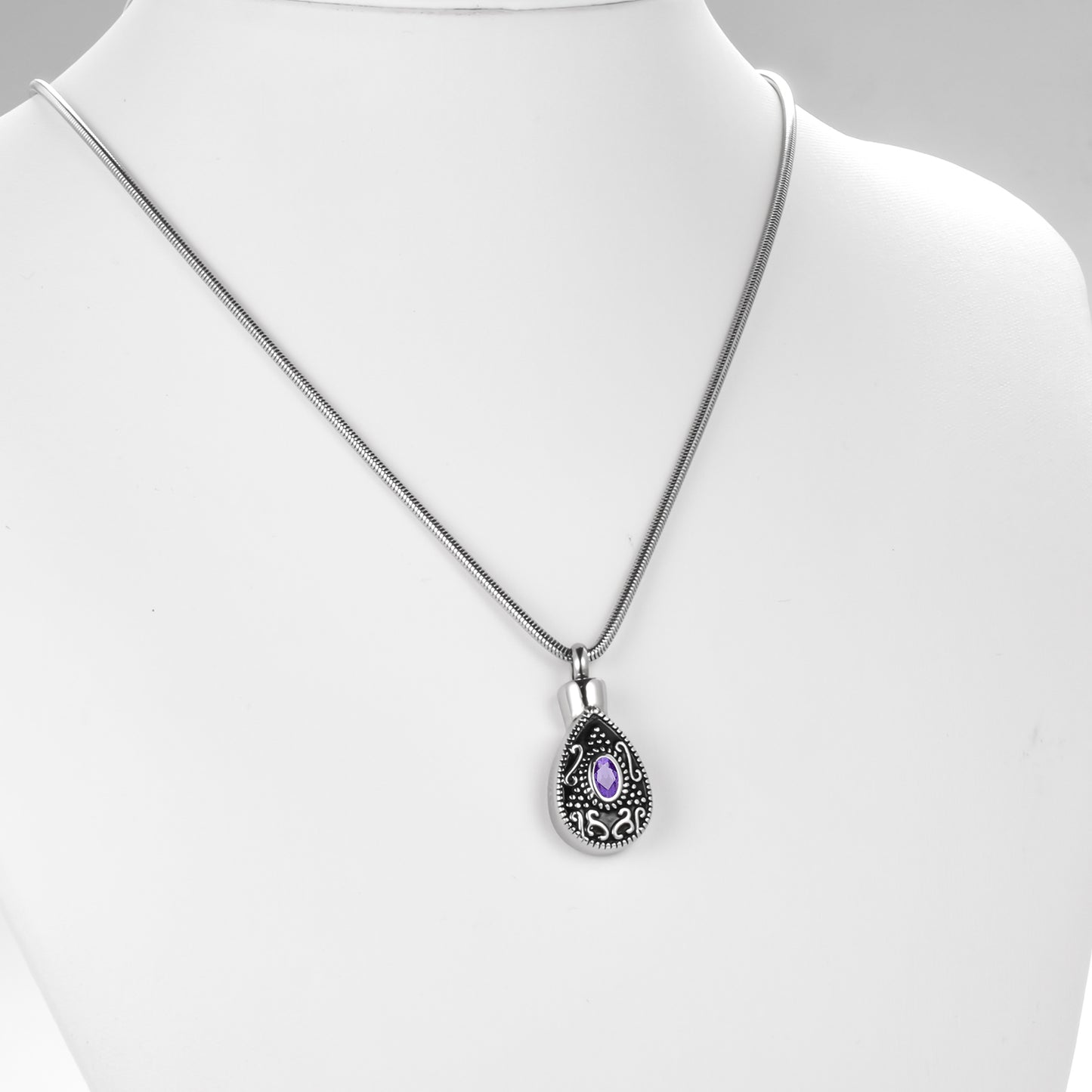 Retro Teardrop Cremation Necklace for Ashes