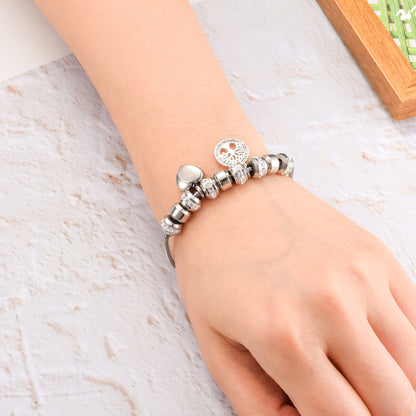 Steel Urns Bracelet with Heart