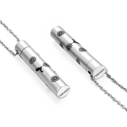 Hummingbird and Sunflower Cremation Neckalce