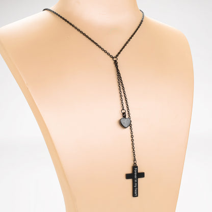 Cremation Jewelry with Cross and Heart