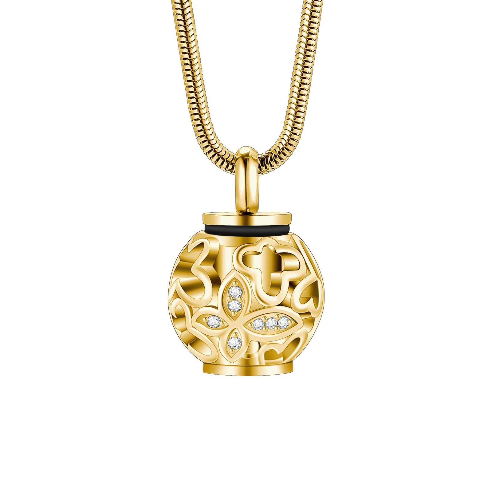 Lantern & Butterfly - Cylindrical Cremation Necklace