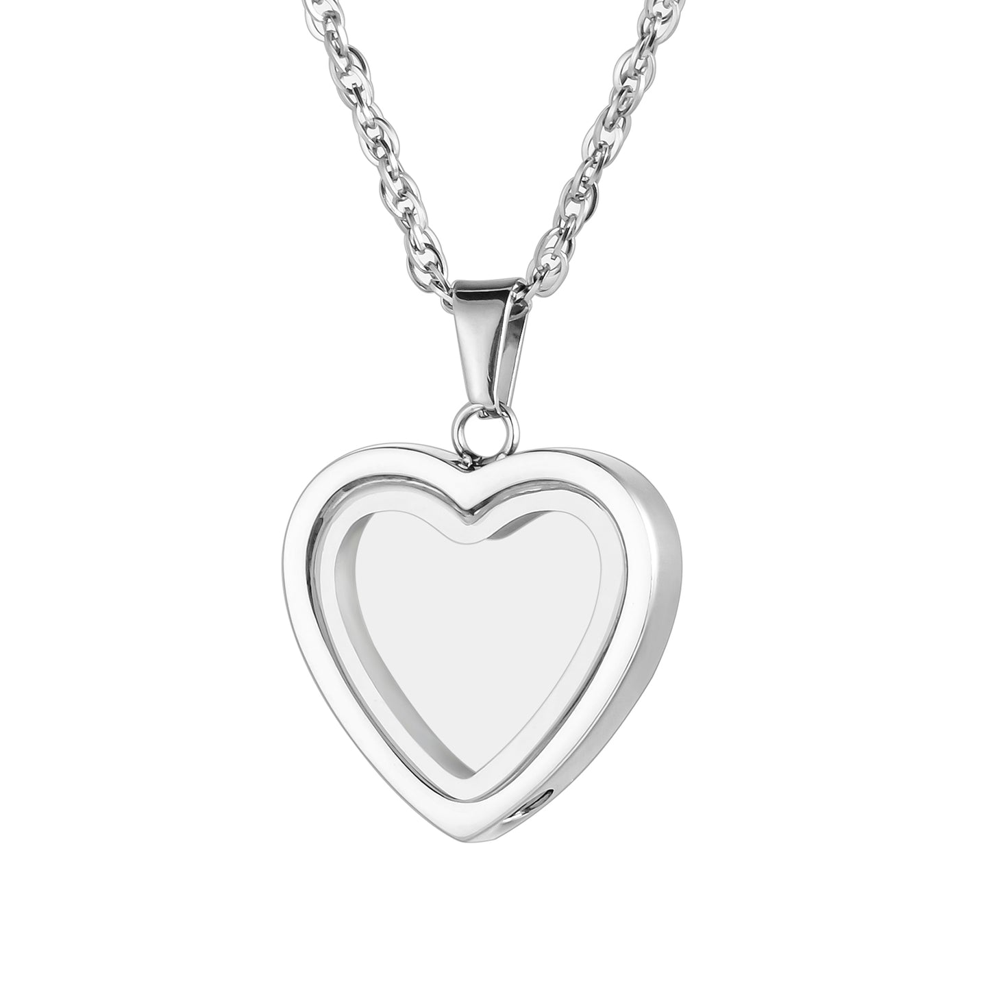 Clear Glass and Heart Urn Necklace at Wholesale Price