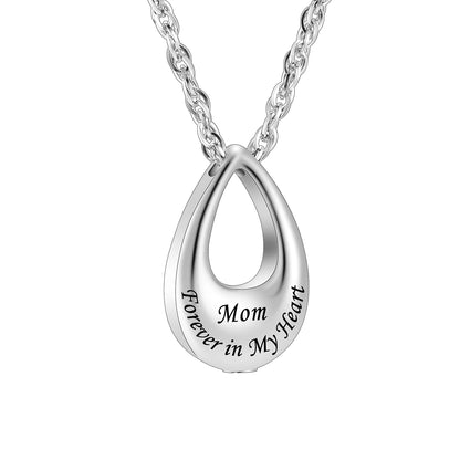 Teardrop Cremation Jewelry Necklace to honor Mom/Dad