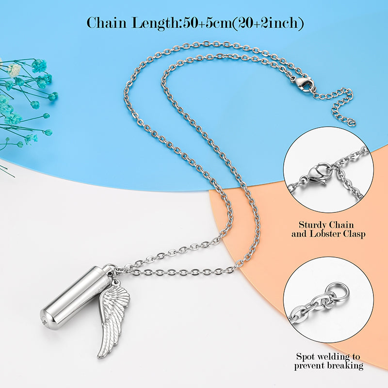 Necklace Gas Tank with Angle Wings