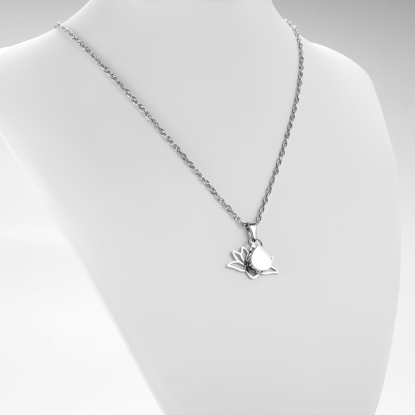 Lotus & Teardrop Cremation Necklace
