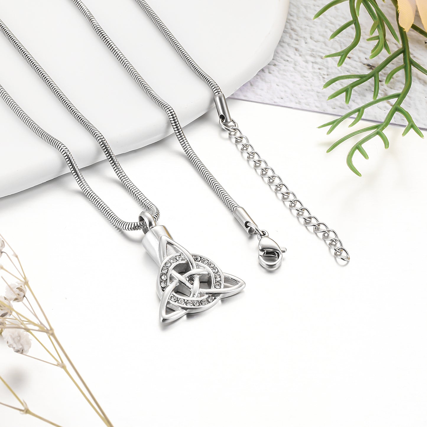 Celtic Cremation Necklace with Diamond