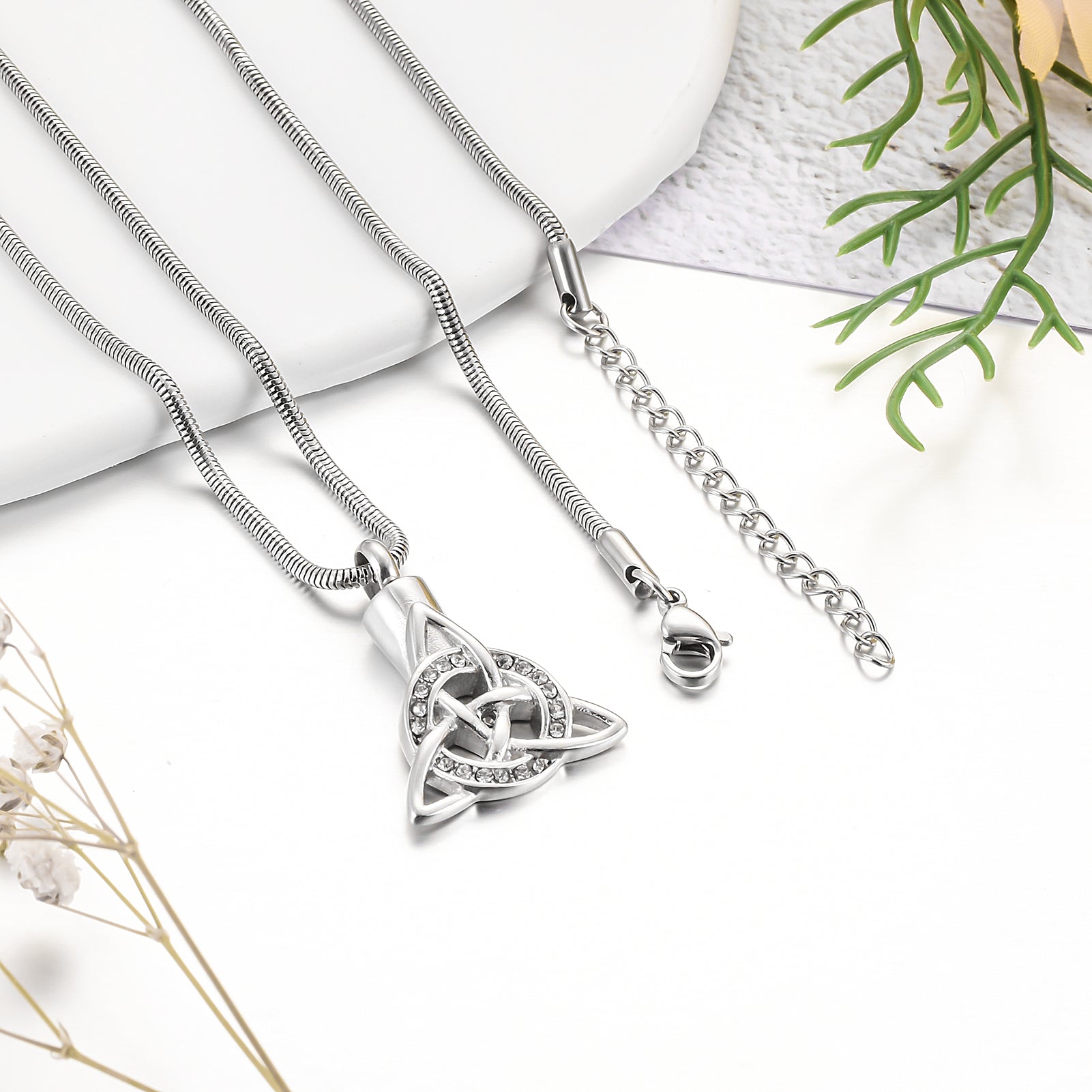 Celtic Cremation Necklace with Diamond