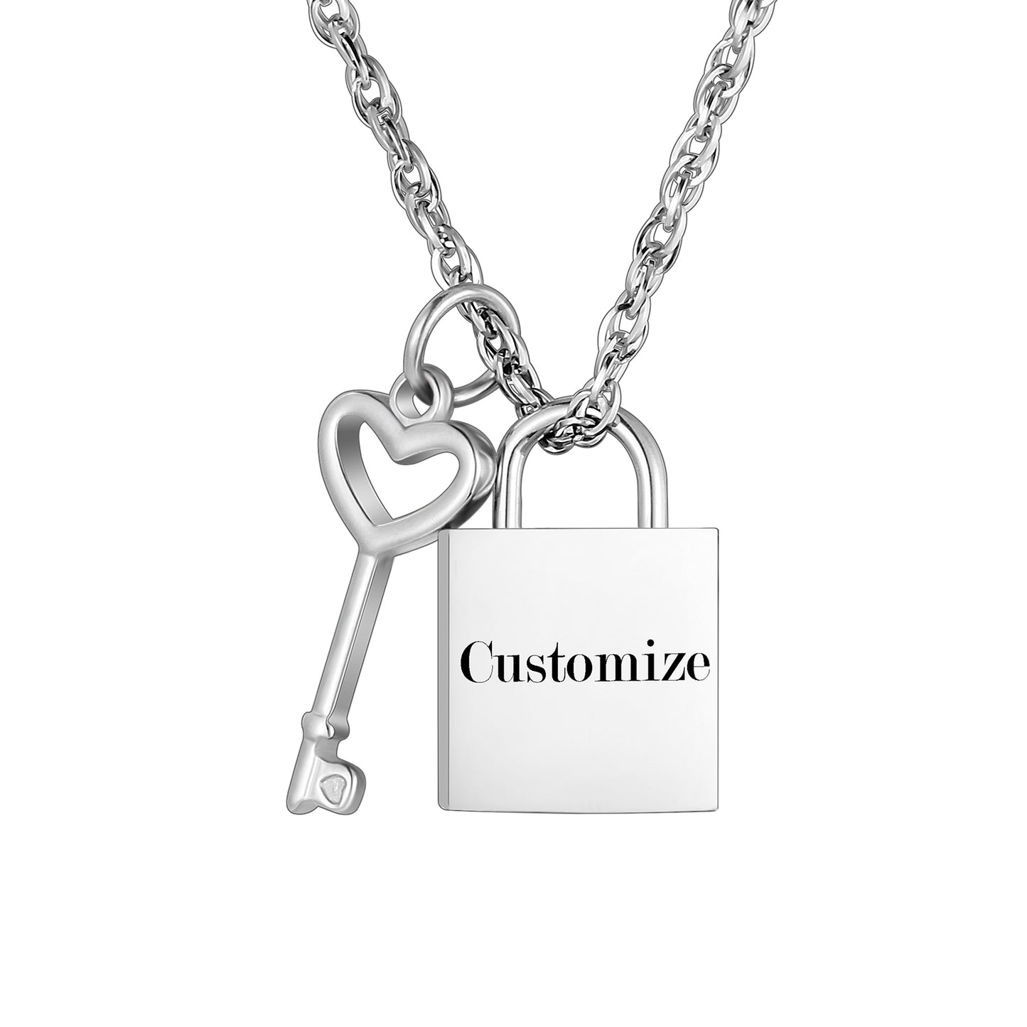 Lock & Key Urn Pendant with Heart