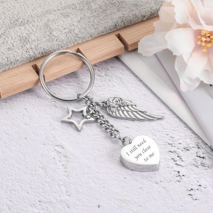 Cremation Jewelry with Angle Wing and Star