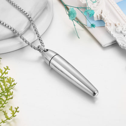 Memorial Bullet Cremation Pendant Necklace