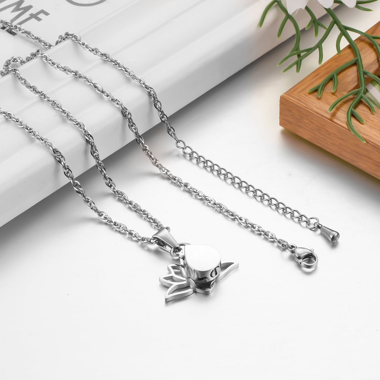 Lotus & Teardrop Cremation Necklace