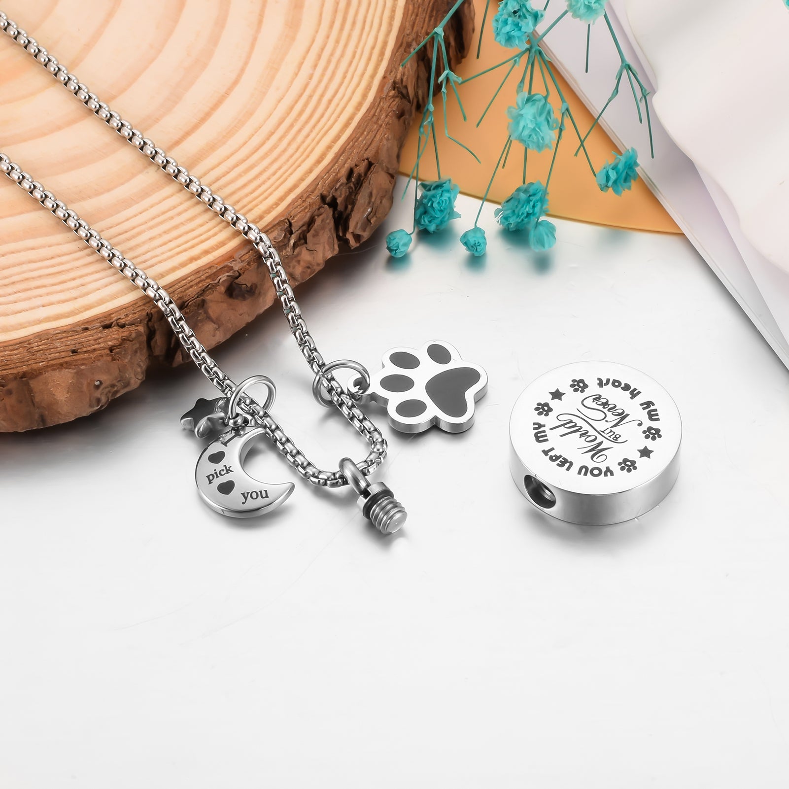 Paws Cremation Pendant Necklace