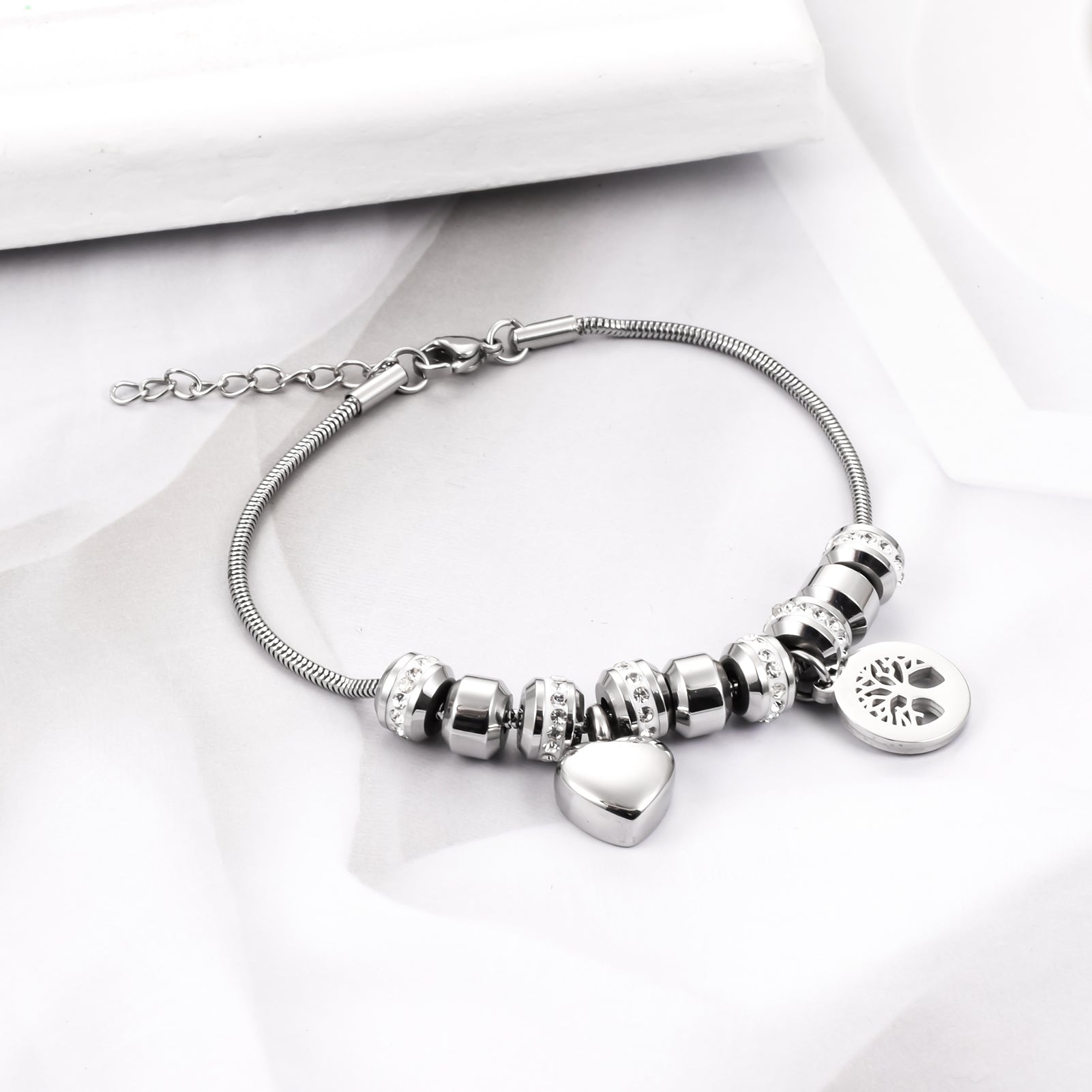 Steel Urns Bracelet with Heart