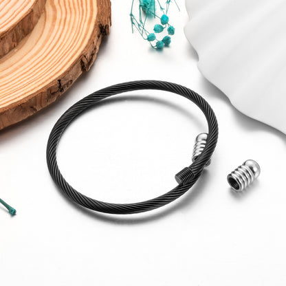 Black Cremation Bracelet for Men