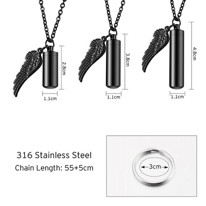 Necklace Gas Tank with Angle Wings
