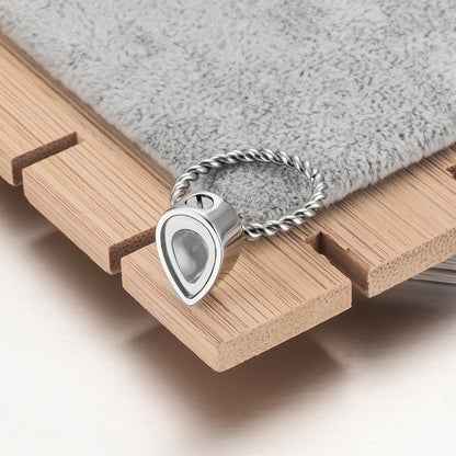 Transparent Teardrop Cremation Ring