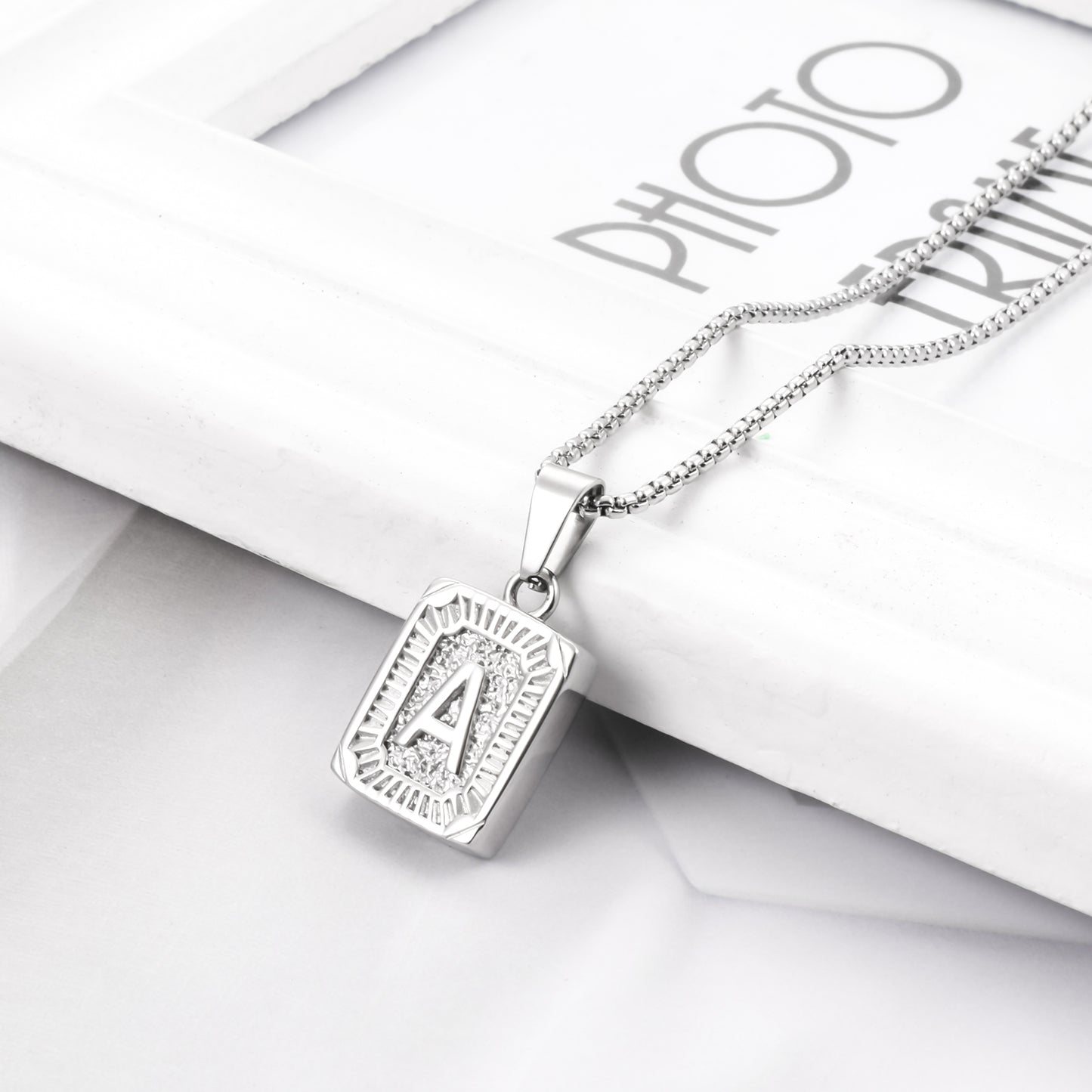 Steel A Letter Cremation Jewelry for Ashes