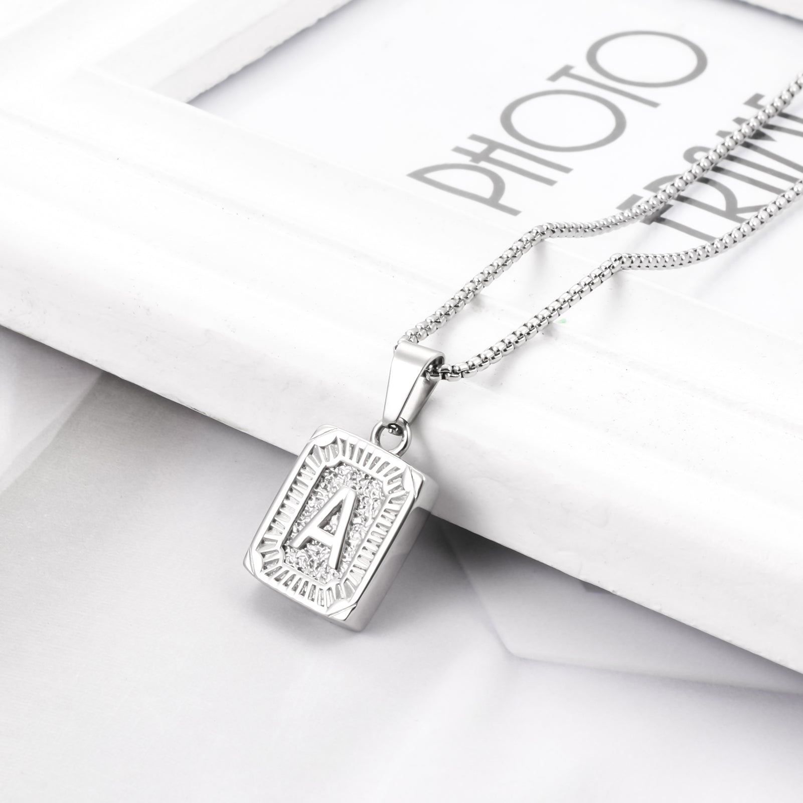 Steel A Letter Cremation Jewelry for Ashes