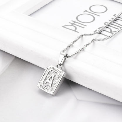 Steel A Letter Cremation Jewelry for Ashes