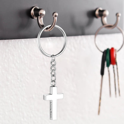 Cross Key Chain Cremation Jewelry