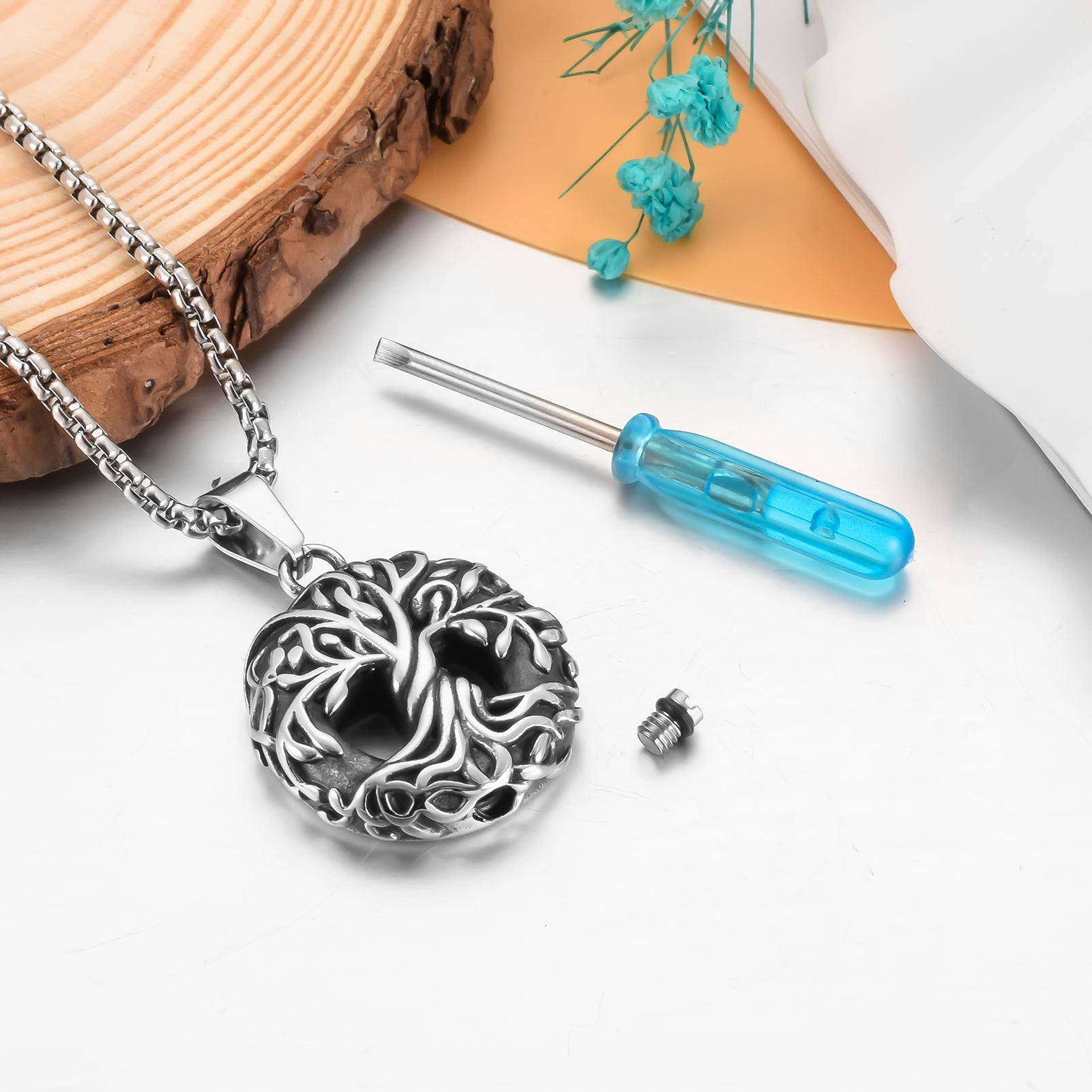 Life Tree Cremation Necklace