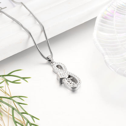 Infinity Symbol with Heart Urns Necklace for Women