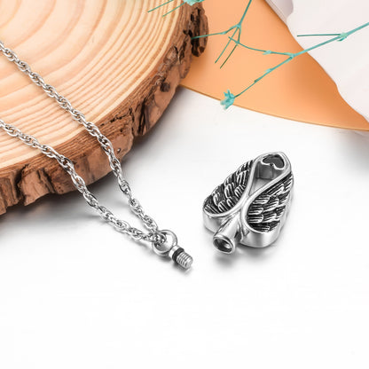 Big Wings and Heart Cremation Jewelry for Ashes