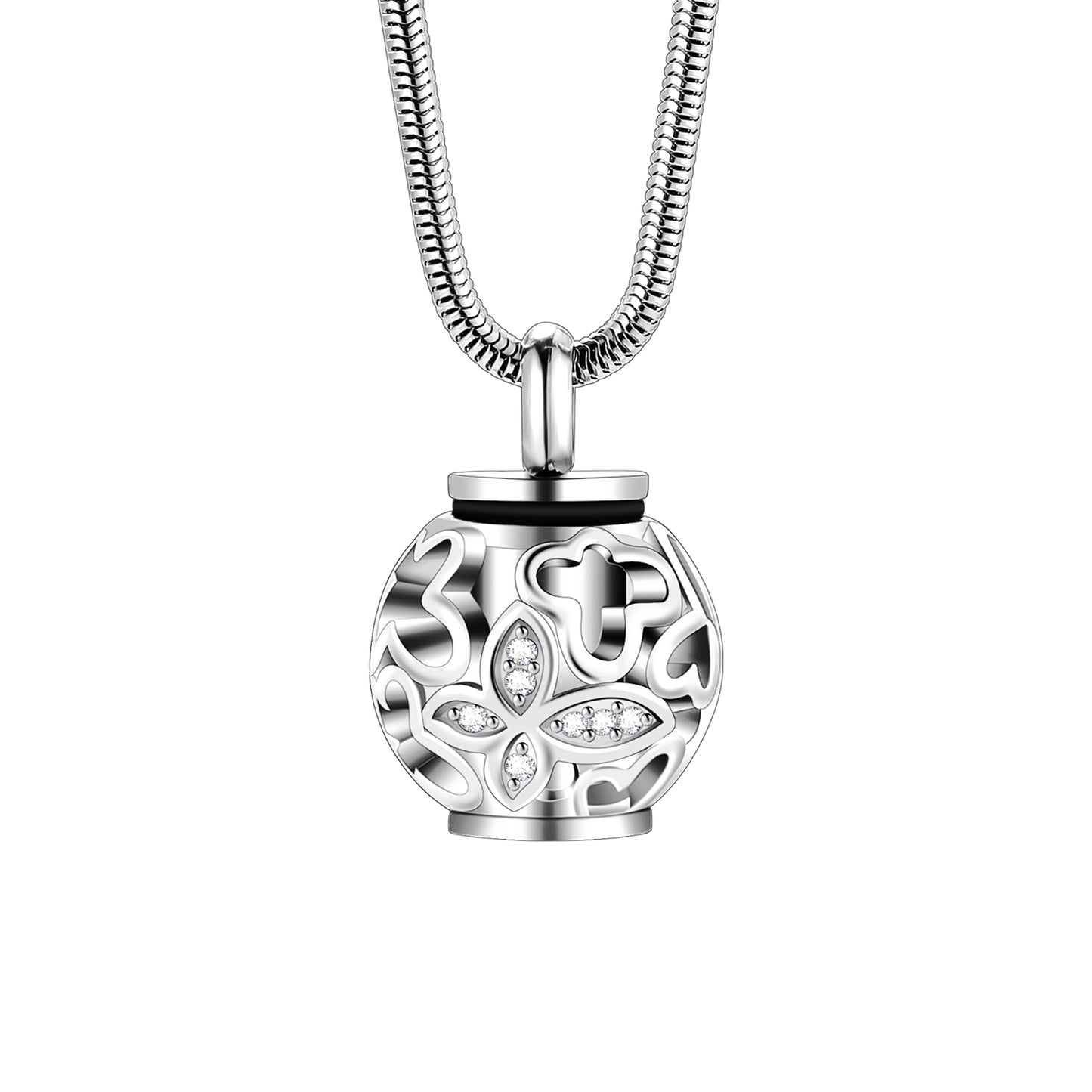 Lantern & Butterfly - Cylindrical Cremation Necklace