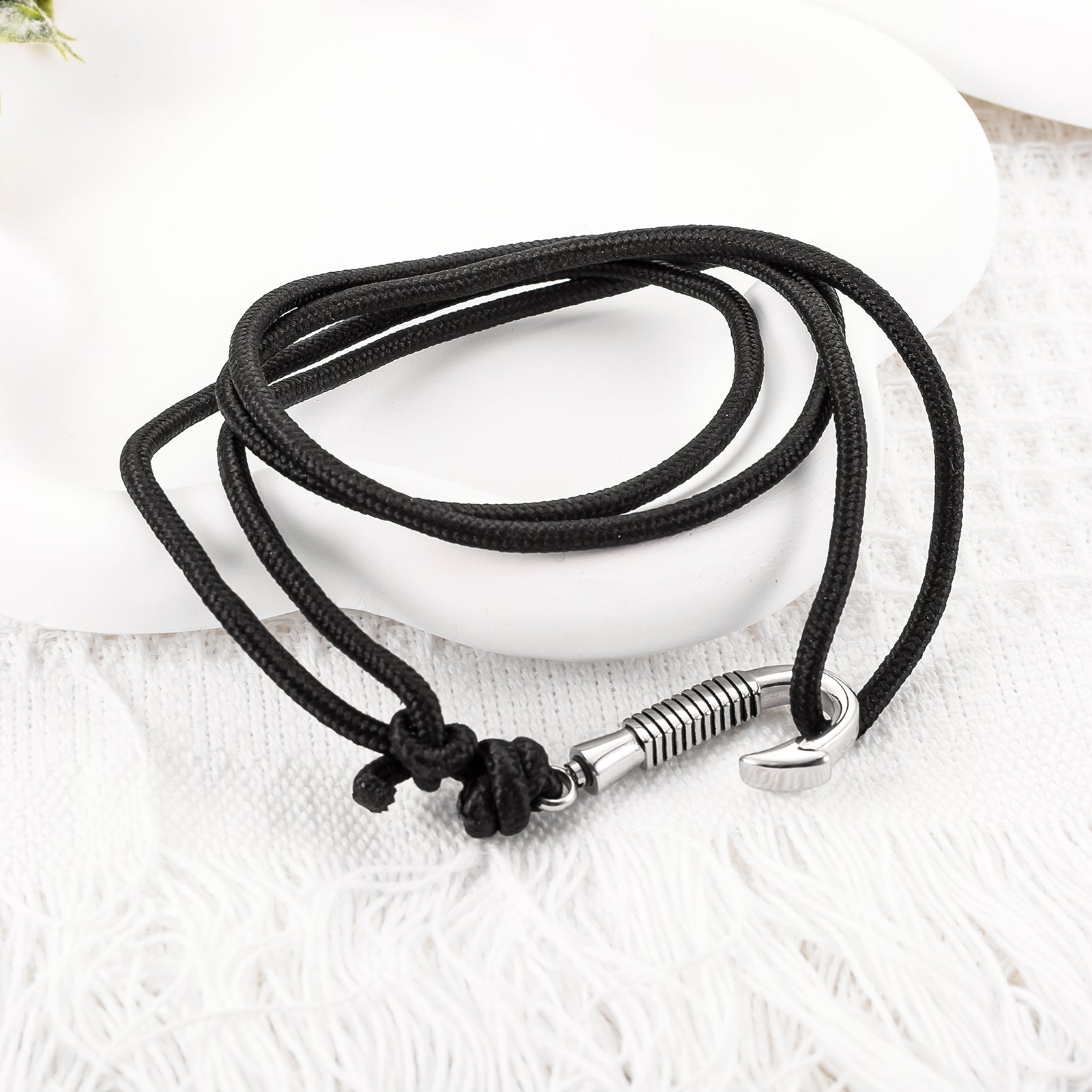 Silver Cremation Bracelet with Fish Hook