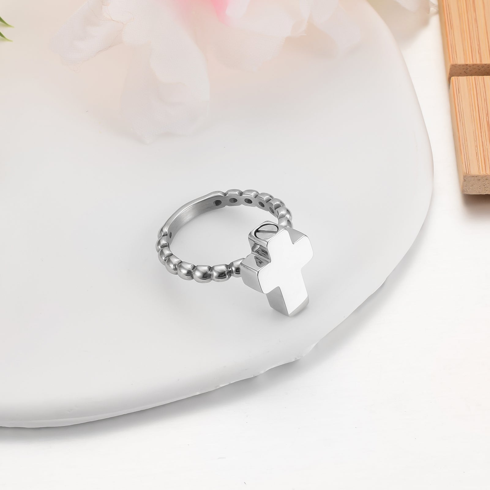 Steel Cross Cremation Ring