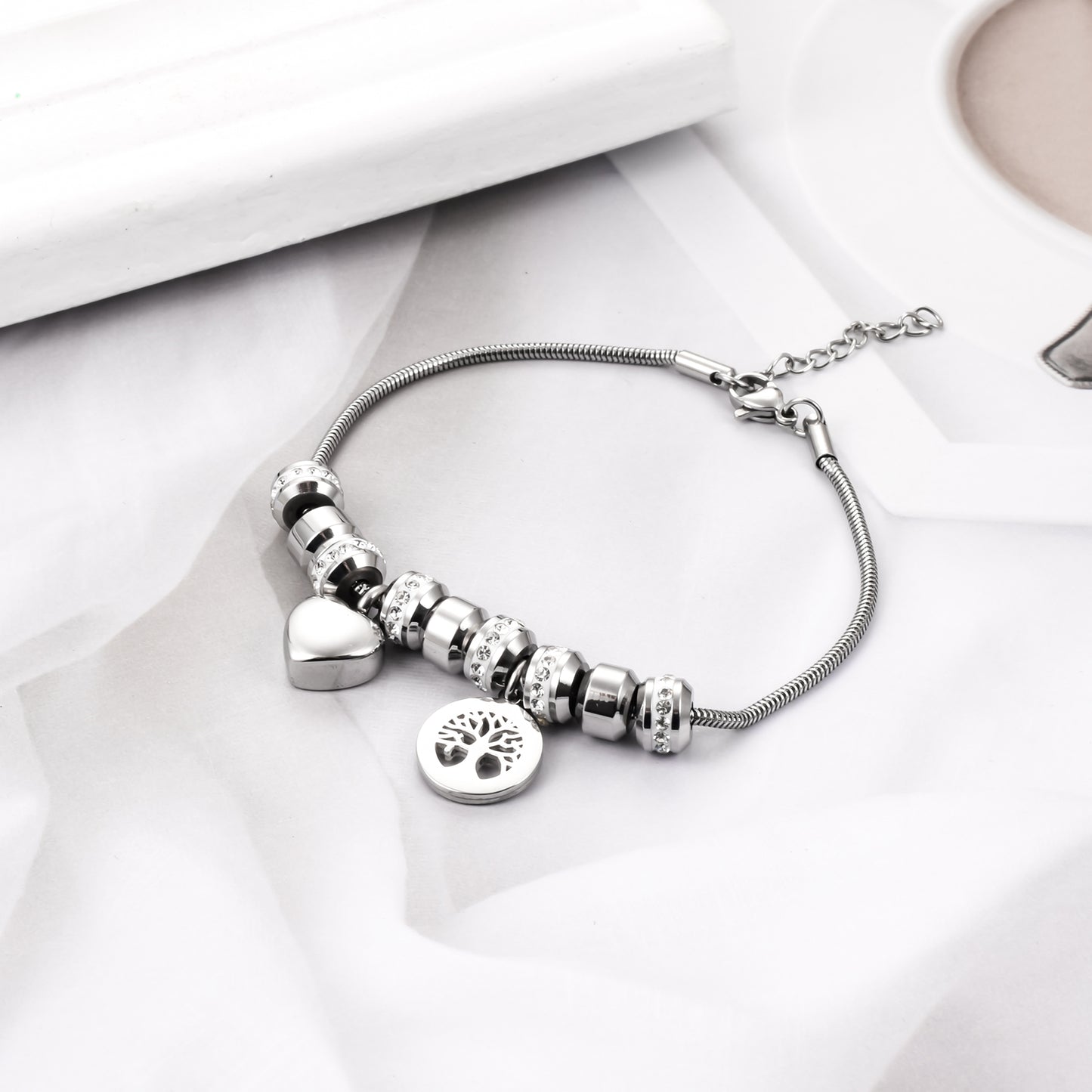 Steel Urns Bracelet with Heart