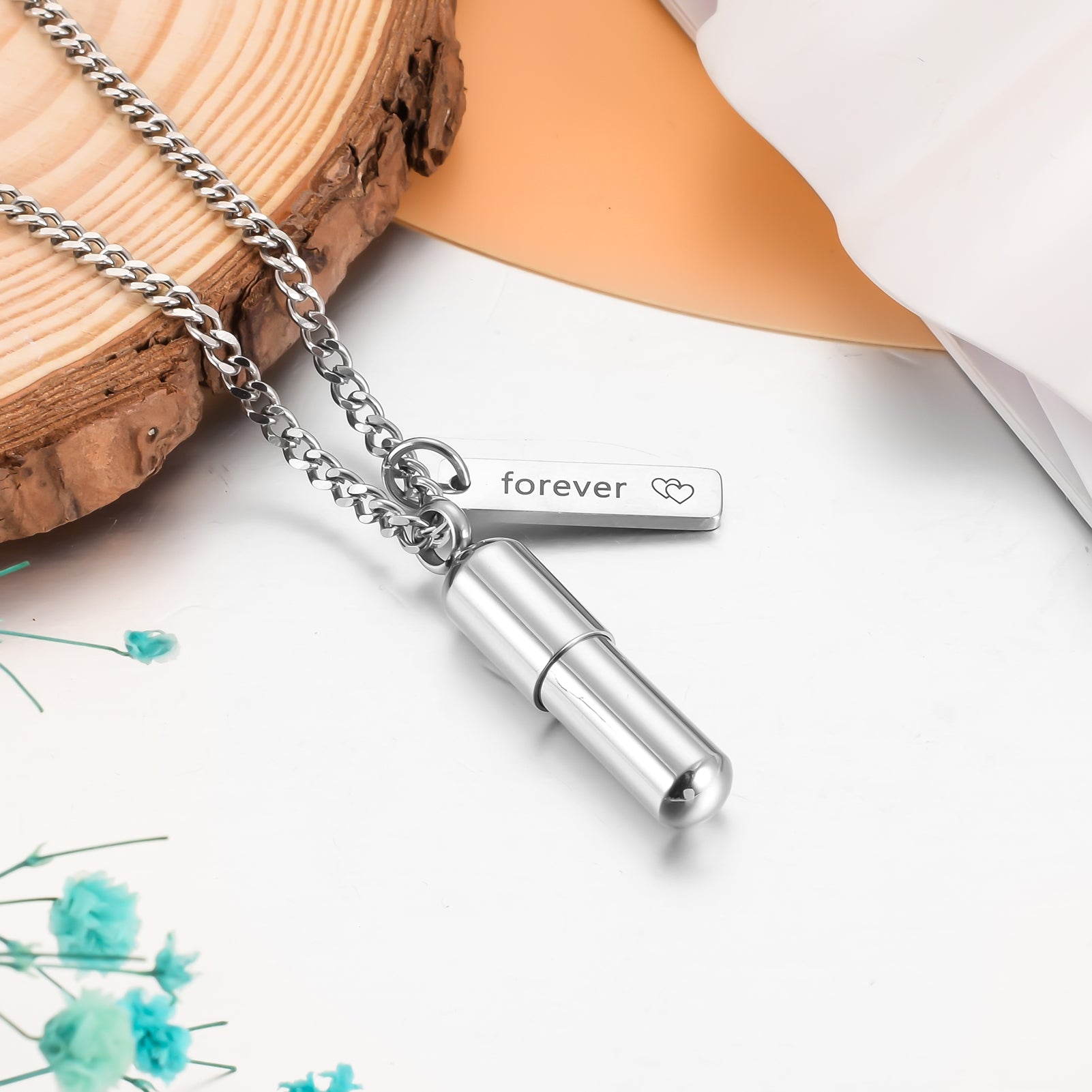 Filled Pills Cremation Pendant Necklace for Ashes