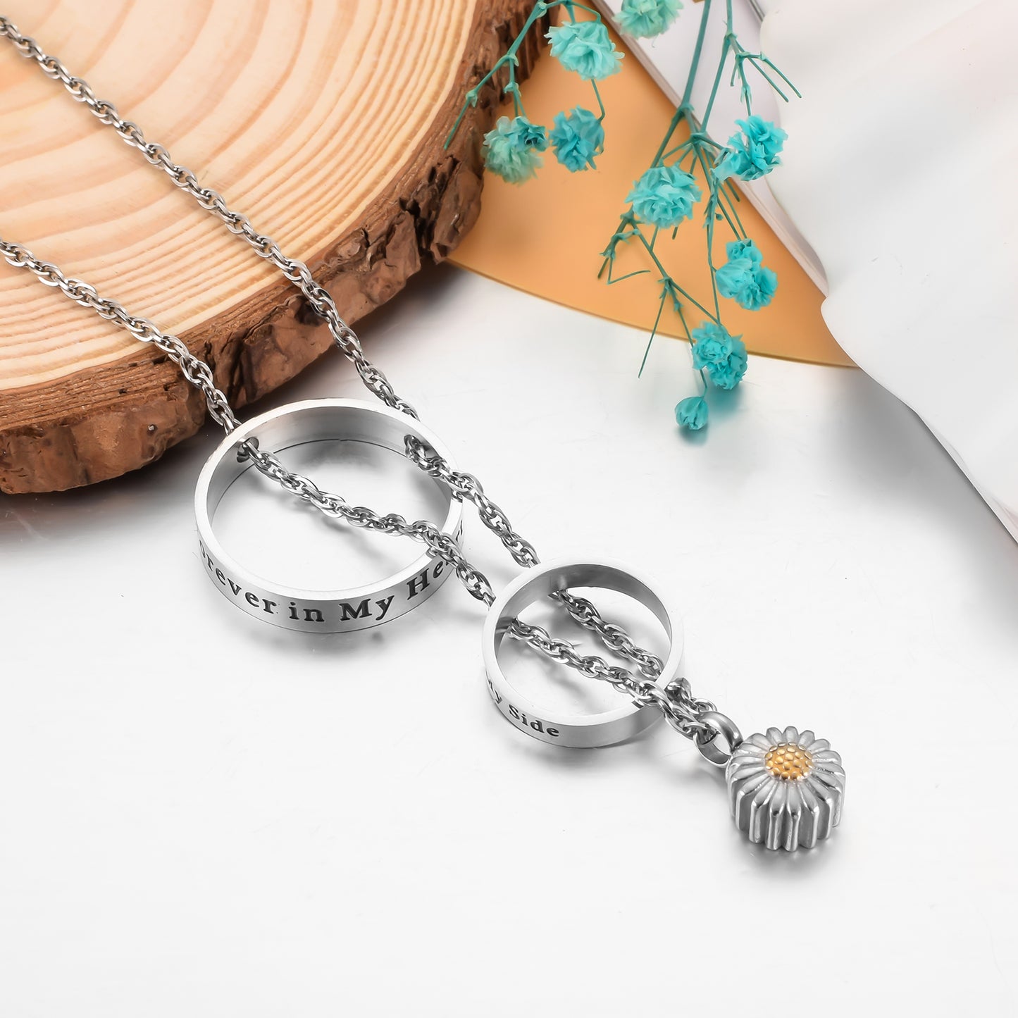 Sunflower Cremation Pendant Necklace