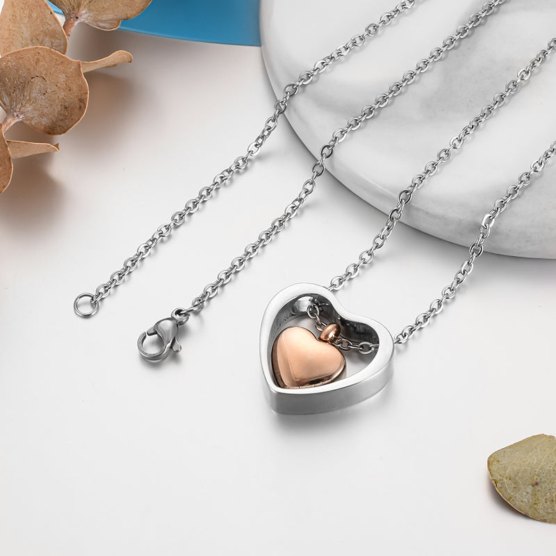 Stainless Steel Heart Cremation Necklace
