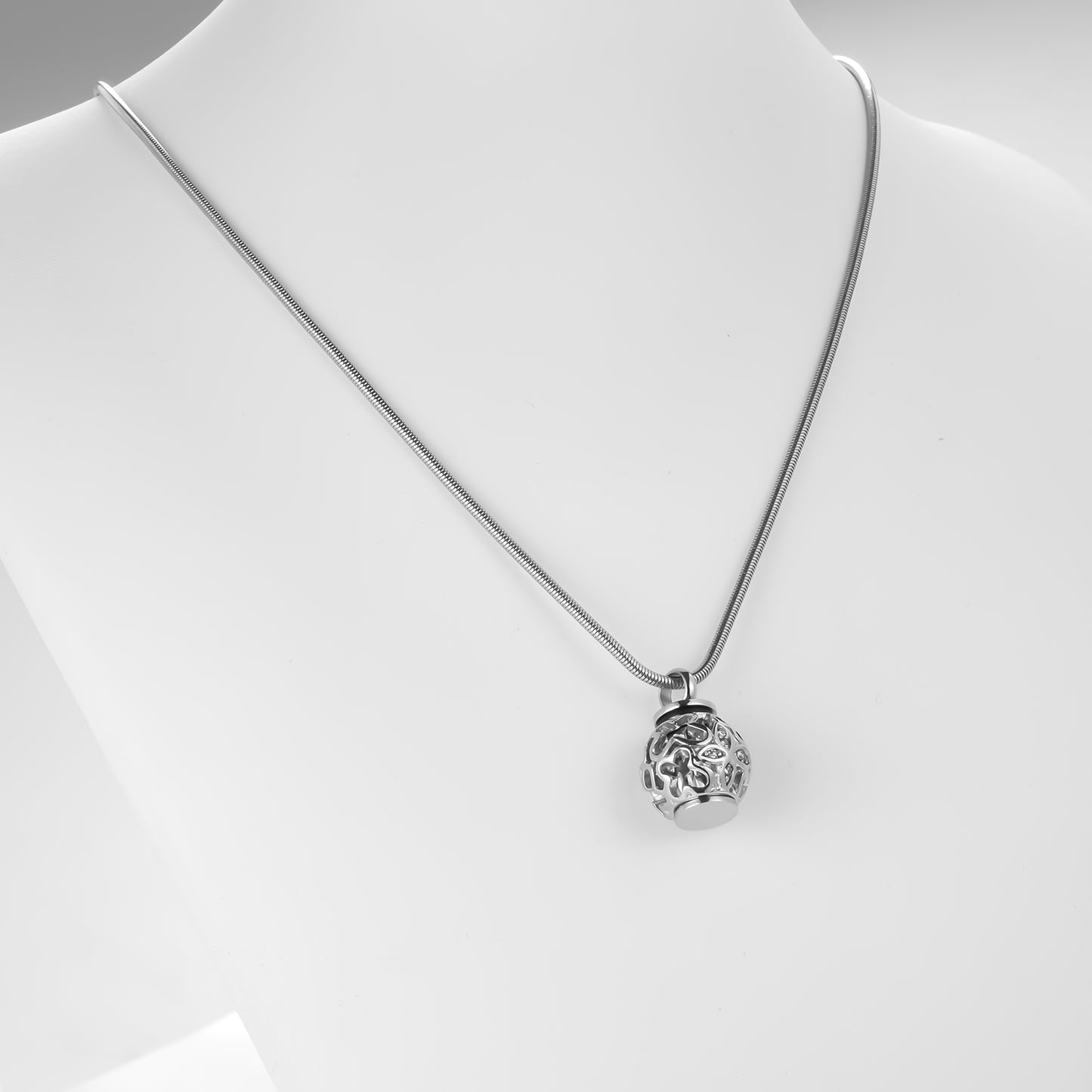 Lantern & Butterfly - Cylindrical Cremation Necklace