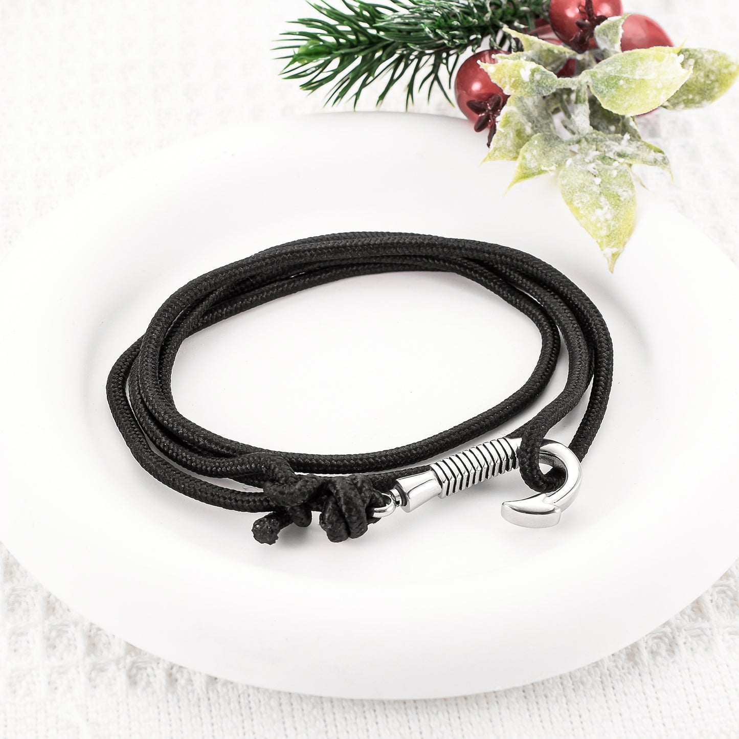 Silver Cremation Bracelet with Fish Hook