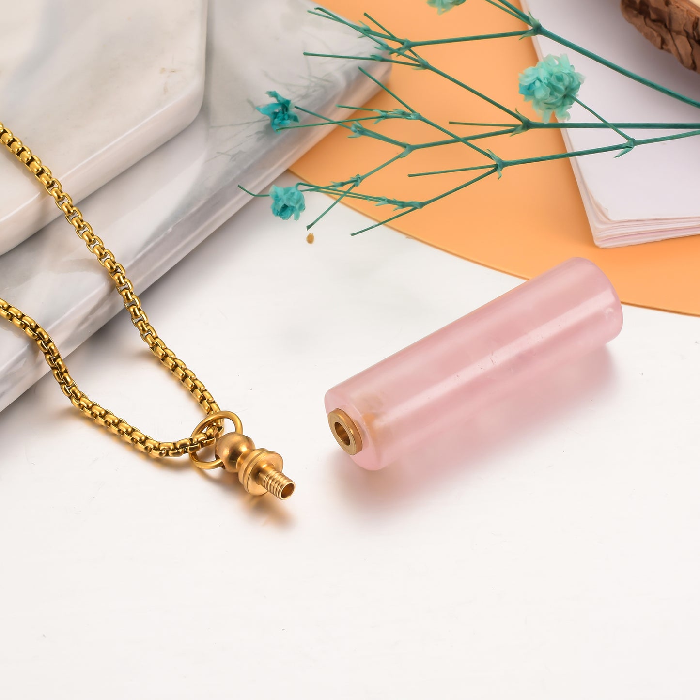 Cylindrical Cremation Pendant for Women