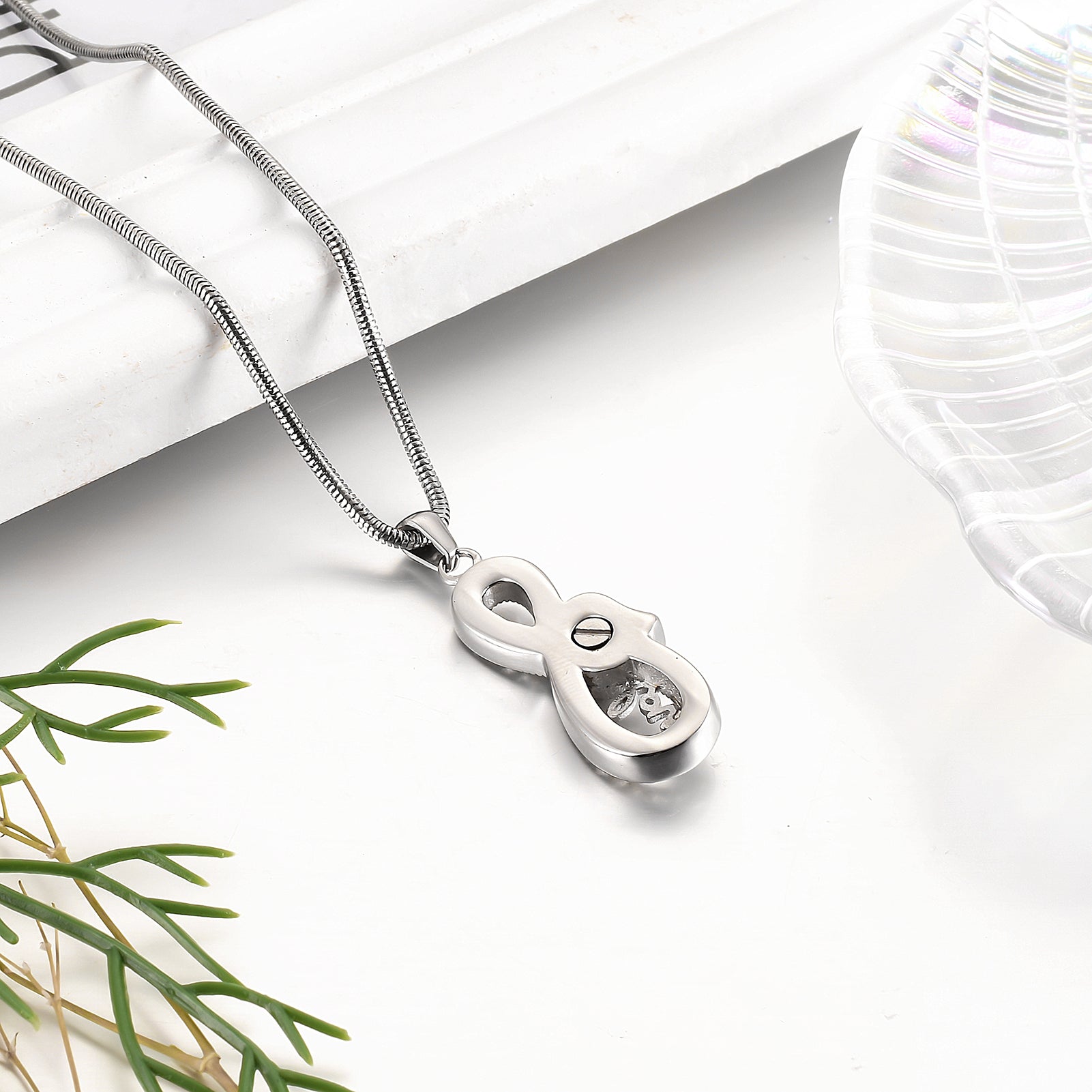 Infinity Symbol with Heart Urns Necklace for Women