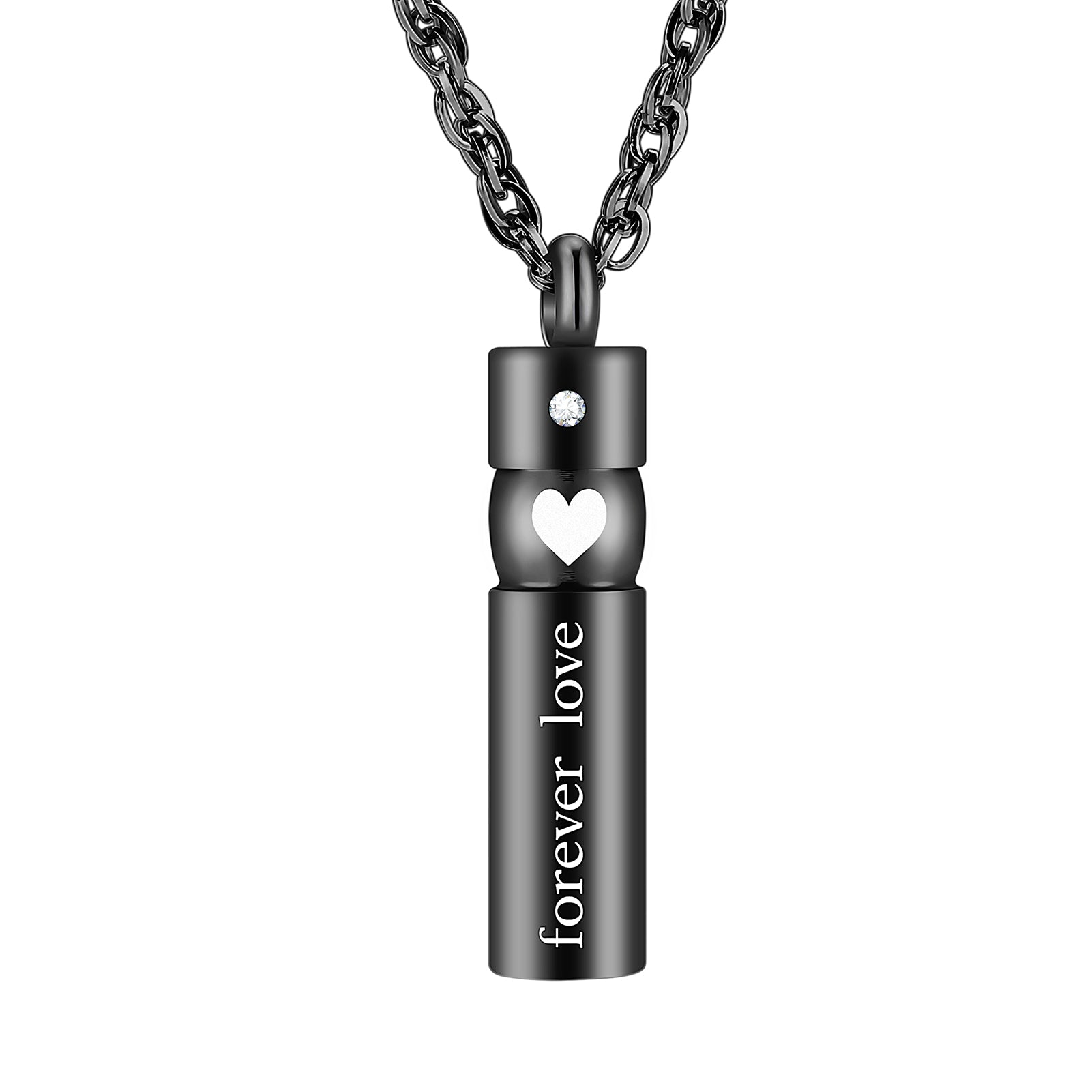 Cylinder Heart Cremation Necklace Jewelry