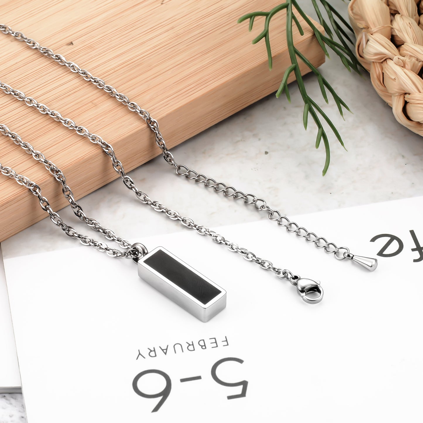 Black Bar Cremation Necklace