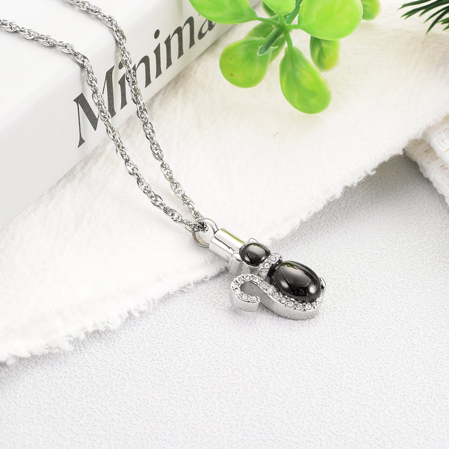 Cat Memorial Jewelry with Diamond