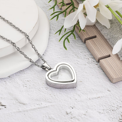 Clear Glass and Heart Urn Necklace at Wholesale Price