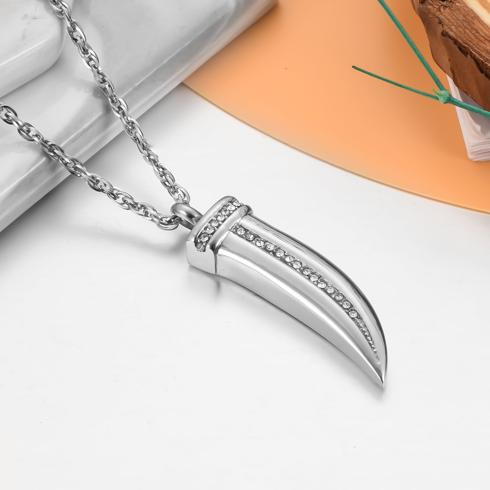 Dagger Cremation Jewelry with Zircon for Ashes