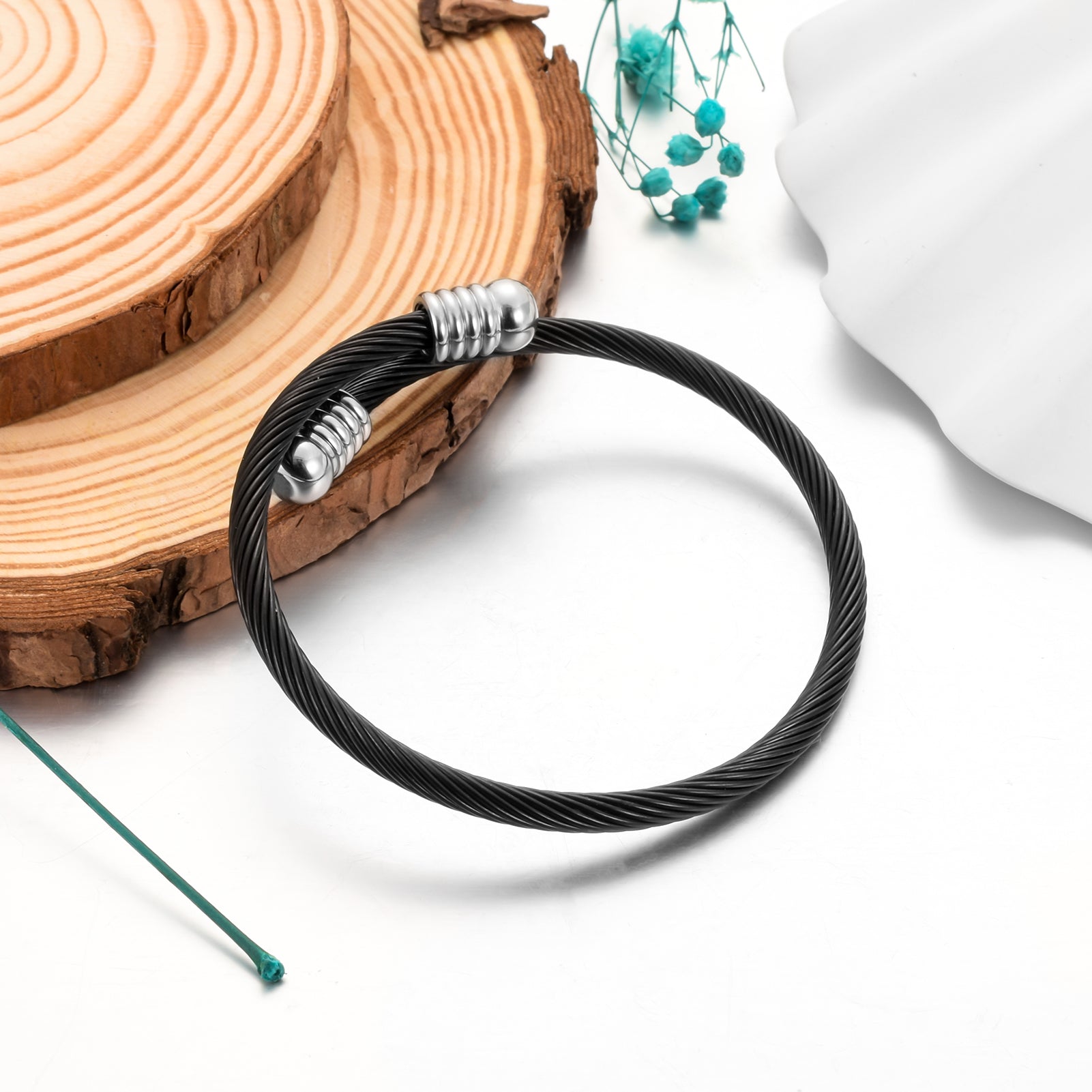 Black Cremation Bracelet for Men