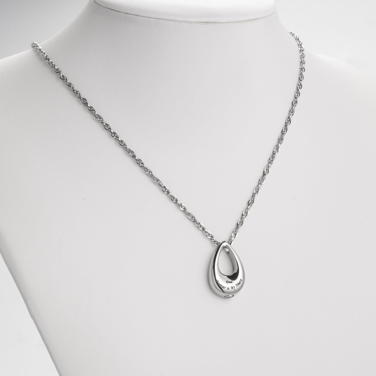 Teardrop Cremation Jewelry Necklace to honor Mom/Dad