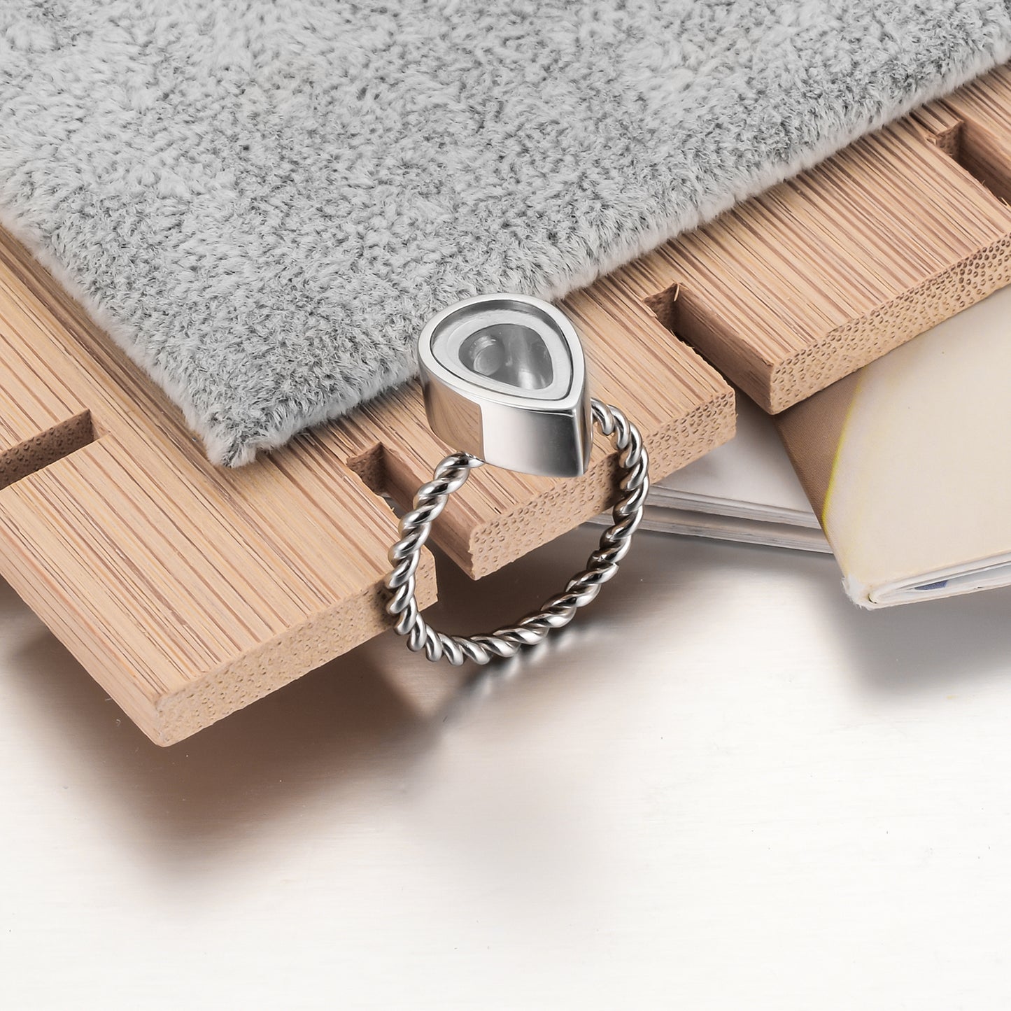 Transparent Teardrop Cremation Ring